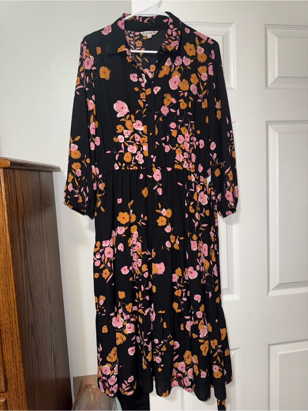 Nannette Lepore Floral Black Maxi Dress